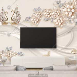 پوستر دیواری پشت تلویزون گل مروارید BA-2708