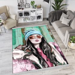فرشینه چاپی طرح اسپرت و شیک دخترانه