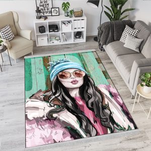 فرشینه چاپی طرح اسپرت و شیک دخترانه