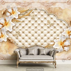 پوستر دیواری لمسه و گل طلایی BA-2940