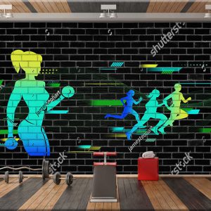 پوستر دیواری آجری برای مجموعه ورزشی