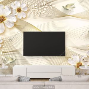پوستر دیواری پشت تلویزیون گل BA-3107