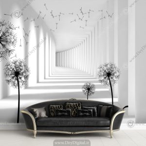 پوستر دیواری سه بعدی طرح قاصدک BA-3122