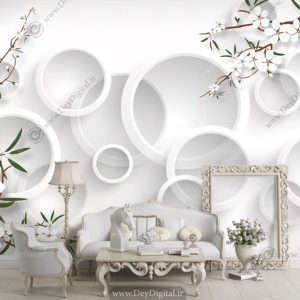 پوستر دیواری سه بعدی حلقه سفید BA-3357