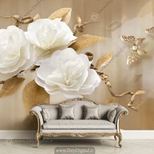 پوستر دیواری رز سفید BA-3362