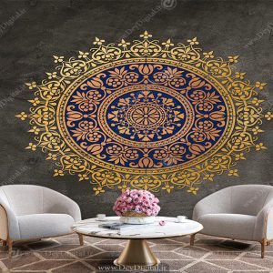 پوستر دیواری سنتی طرح شمسه طلایی BA-3368