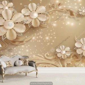 پوستر دیواری سه بعدی طلایی