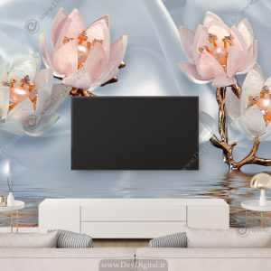 پوستر دیواری پشت تلویزیون گل تزیینی BA-3418