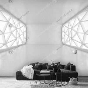 پوستر طرح پرس پکتیو با اشکال هندسی