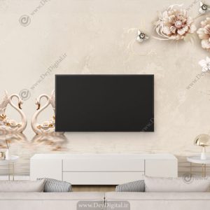 پوستر دیواری پشت تلویزیونگل کرمی BA-3718