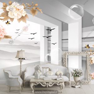 پوستر دیواری سه بعدی سالن پذیرایی BA-3737