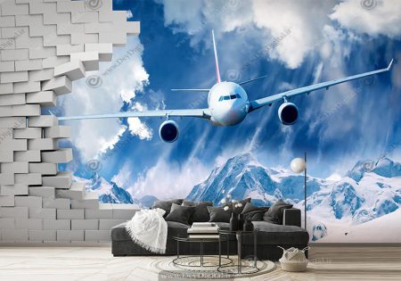 پوستر سه بعدی هواپیما مسافربری بویینگ