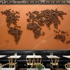 پوستر دیواری سه بعدی قهوه فروشی