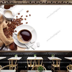 پوستر دیواری قهوه فروشی طرح فنجون قهوه