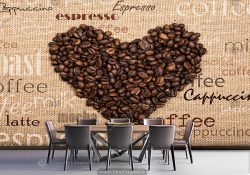 پوستر دیواری قهوه با زمینه کنفی و تایپوگرافی