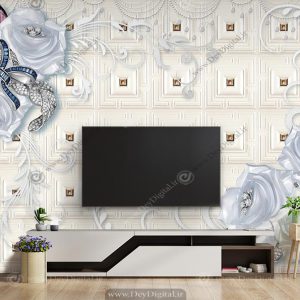 پوستر دیواری پشت تلویزیون سه بعدی لاکچری