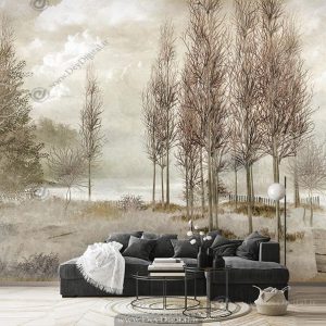 پوستر دیواری برای پذیرایی طبیعت نقاشی منظره BA-4257