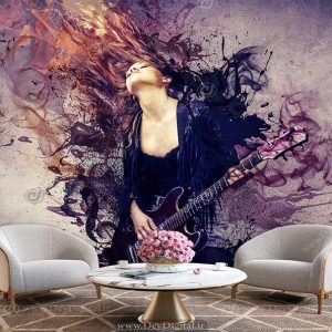 پوستر دیواری موسیقی طرح نوازنده گیتار برقی