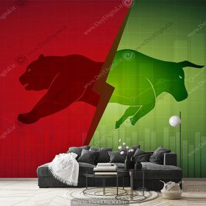 پوستر دیواری ارز دیجیتال طرح صعودی و نزولی
