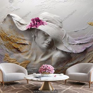 پوستر دیواری پذیرایی گچبری