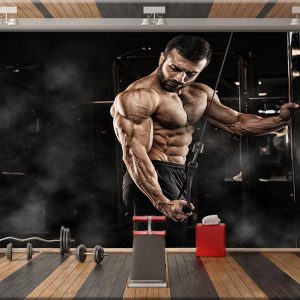 پوستر سه بعدی ورزشکار بادی بیلدینگ