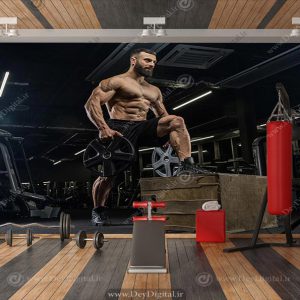کاغذ دیواری سه بعدی ورزشکار فیتنس