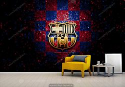 پوستر دیواری سه بعدی پسرانه طرح فوتبالی تیم بارسلونا