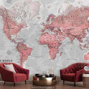 پوستر دیواری نقشه جهان سایز بزرگ