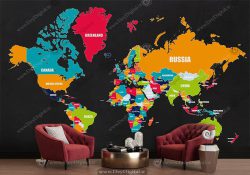 پوستر دیواری نقشه قاره های جهان در سایز بزرگ