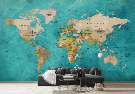پوستر دیواری نقشه قاره‌های جهان