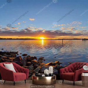 کاغذ دیواری سه بعدی ساحل دریا