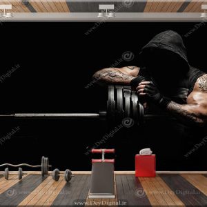 پوستر سه بعدی استایل عضله ای با زمینه دارک