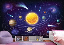پوستر دیواری طرح منظومه شمسی و کهکشان