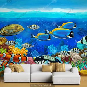 پوستر دیواری ماهی های زیر دریا