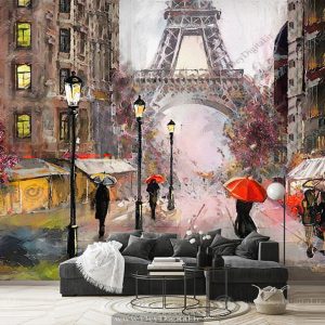 کاغذ دیواری نقاشی برج ایفل