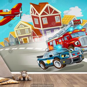پوستر دیواری پسرانه ماشین و هواپیما
