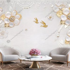 پوستر دیواری ساده و شیک پشت تلویزیون BA-4718ر
