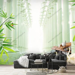 پوستر سه بعدی طبیعت پشت تلویزیون BA-4732