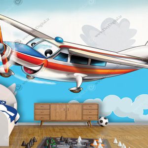 پوستر اتاق پسر سه بعدی طرح هواپیما