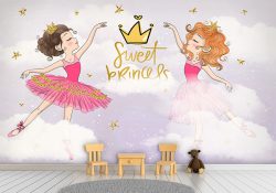 پوستر دیواری اتاق دختر طرح پرنسس های رقصنده باله
