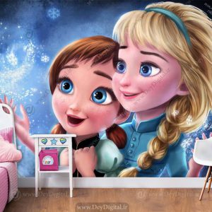 پوستر دیواری سه بعدی دخترانه طرح فروزن