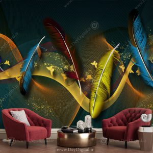 کاغذ دیواری اسپرت سه بعدی پر