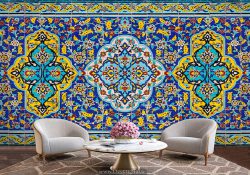 پوستر دیواری سه بعدی سنتی مدل کاشیکاری