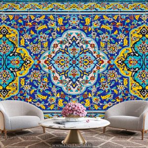 پوستر دیواری سه بعدی سنتی مدل کاشیکاری