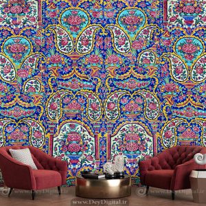 کاغذ دیواری سنتی سه بعدی مدل کشی ایرانی