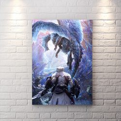 تابلو گیمینگ طرح بازی monster hunter با تم یخی