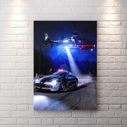 تابلو اتاق گیمینگ بازی need for speed طرح ماشین آلفارومئو پلیس