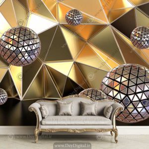 پوستر دیواری 3d طلایی BA-5152