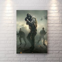 تابلو شاسی گیمینگ بازی call of duty با زمینه مه آلود