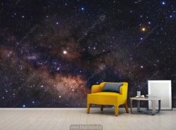 پوستر دیواری طرح آسمان کهکشانی پر ستاره در شب